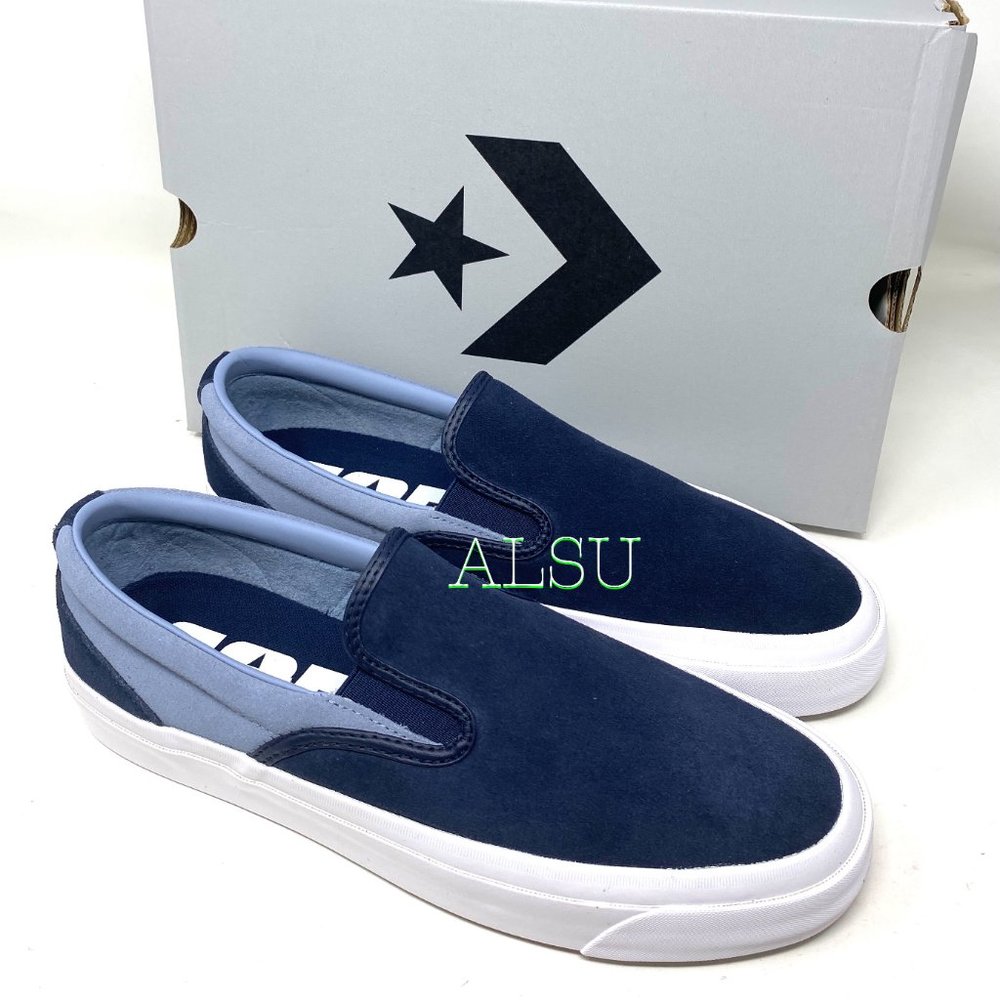 Converse SS SLIP On Low Top Suede Obsidian Blue Casual Men Size Sneakers 167617C - Picture 7 of 10